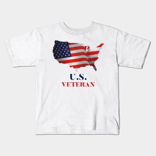 U.S. VETERANS Flag Kids T-Shirt by Ken Adams Store